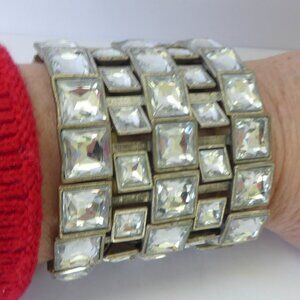 5 Row Chunky Square Crystal Bracelet